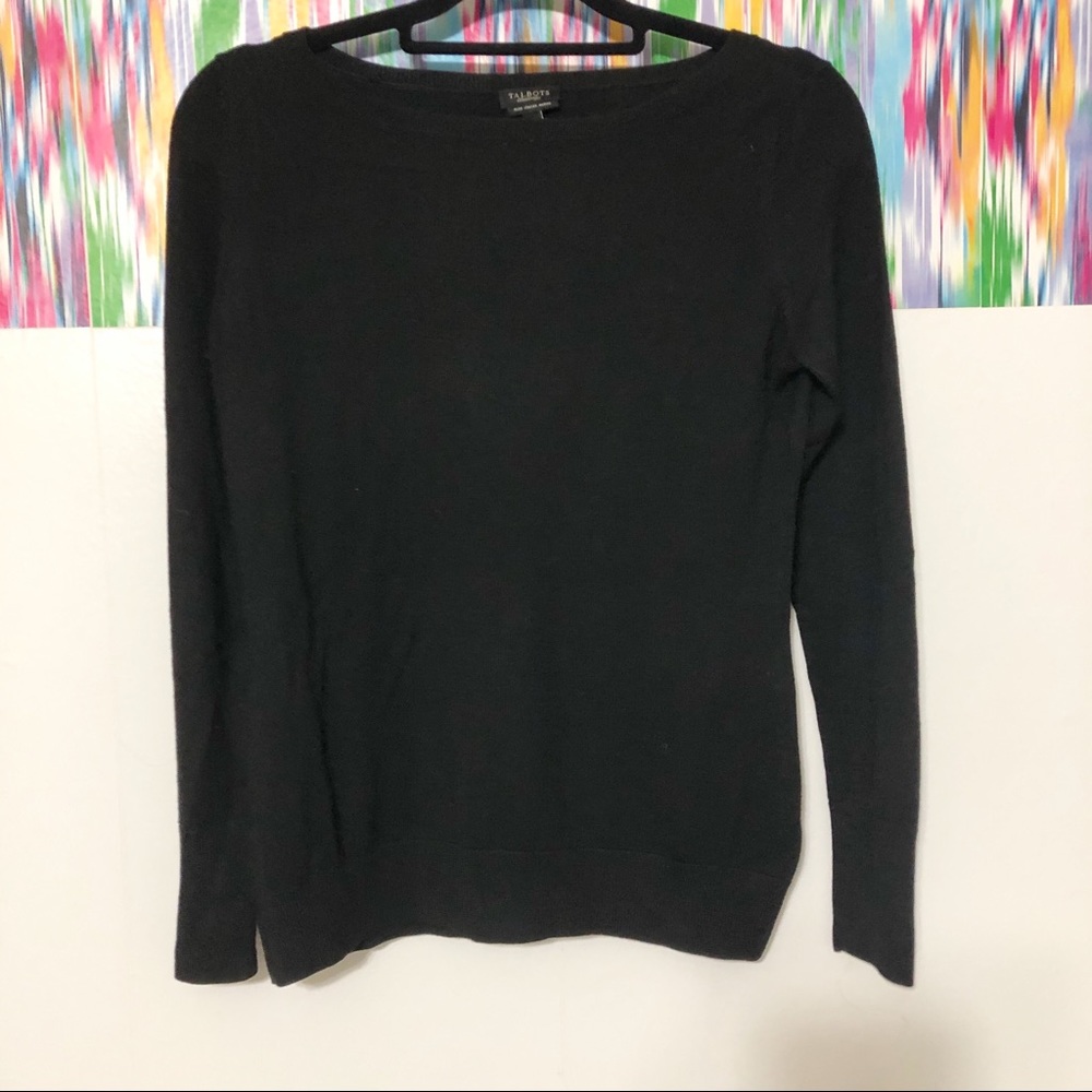 Talbots black 100% merino wool sweater